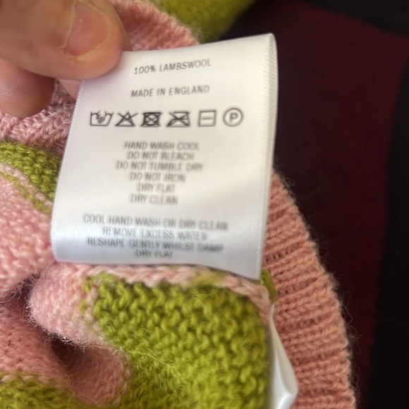 Molly Goddard Teresa Striped Pink/ Green Wool Cardigan Sweater  New $600 - Picture 8 of 16